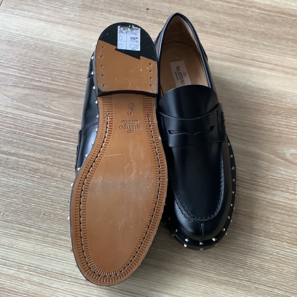 Valentino Garavani metal studded made in Italy size 8(41) slip on black moccasin main image 8